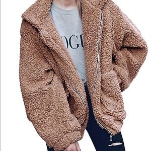 Women's Fleece Fuzzy Faux Shearling Fluffy Jacket